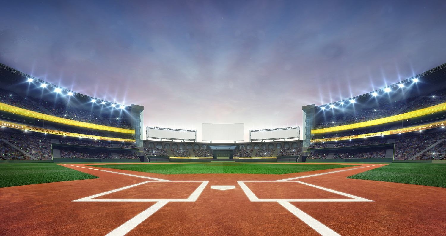 grand baseball stadium field diamond daylight view